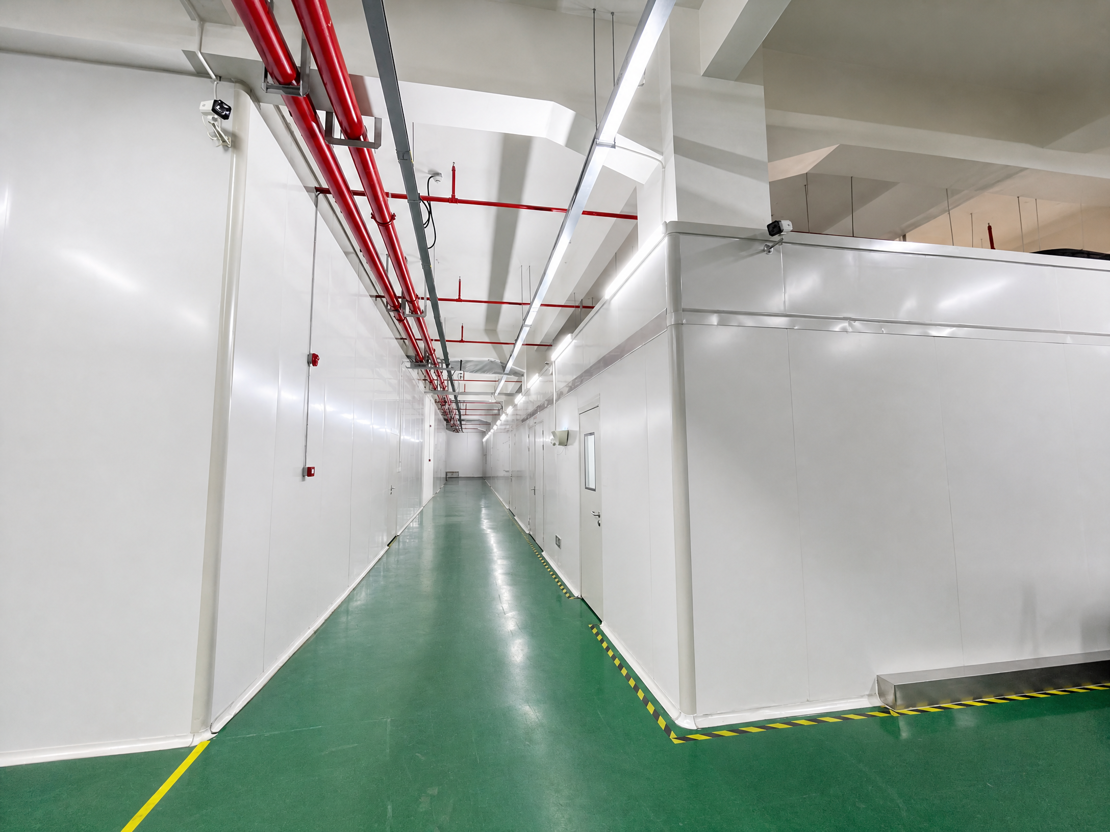 Bright clean production corridor at Flaxivo